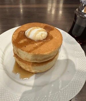 念願のパンケーキ食べた
